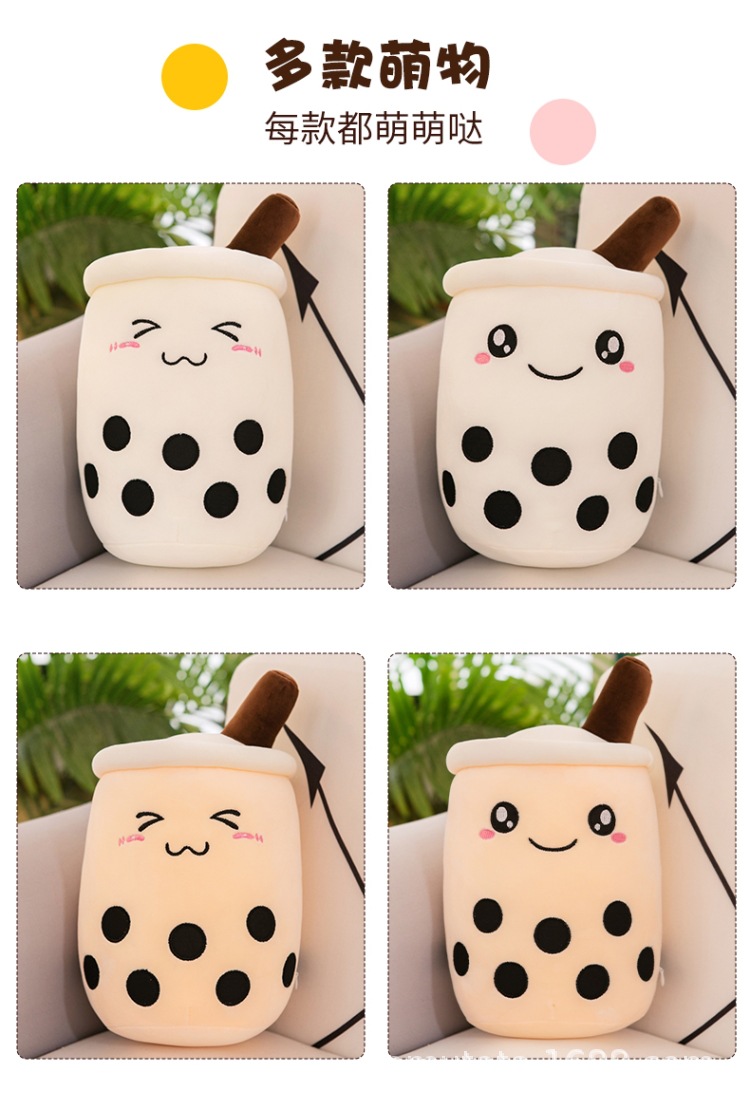 Simulation Milky Tea Cup Bolster Cushion Children's Plush Toys Doll Creative Gift Fruit Milk Tea Doll Wholesale