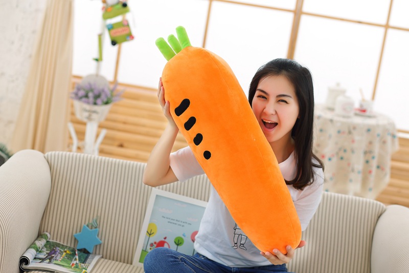 Children's Cartoon Plush Toy Lengthened Carrot Bolster Nap Lunch Break Waist Cushion Simulation Educational Doll