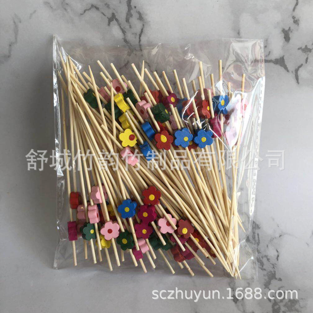 Disposable Bamboo Fruit Toothpick Fruit Fork Cocktail Sticks Cute Bamboo Creative Flower Toothpick Beads String Whole Disposable Bamboo Fruit Toothpick Fruit Fork Cocktail Sticks Cute Bamboo Creative Flower Toothpick Beads String Whole
