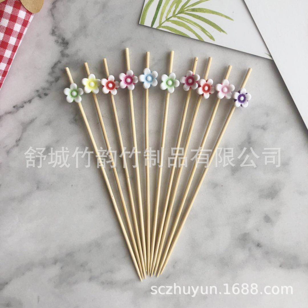 Disposable Bamboo Fruit Toothpick Fruit Fork Cocktail Sticks Cute Bamboo Creative Flower Toothpick Beads String Whole Disposable Bamboo Fruit Toothpick Fruit Fork Cocktail Sticks Cute Bamboo Creative Flower Toothpick Beads String Whole
