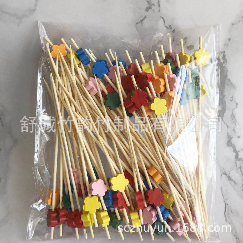 Disposable Bamboo Fruit Toothpick Fruit Fork Cocktail Sticks Cute Bamboo Creative Flower Toothpick Beads String Whole Disposable Bamboo Fruit Toothpick Fruit Fork Cocktail Sticks Cute Bamboo Creative Flower Toothpick Beads String Whole