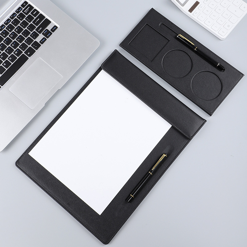 New A4 Conference Mat Office Contract Writing Board Magnetic Menu Holder Writing Desktop Pu File Pad Printable
