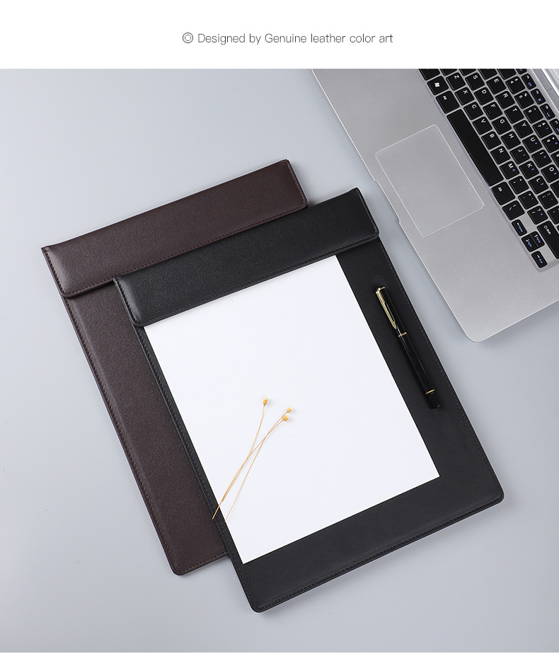 New A4 Conference Mat Office Contract Writing Board Magnetic Menu Holder Writing Desktop Pu File Pad Printable