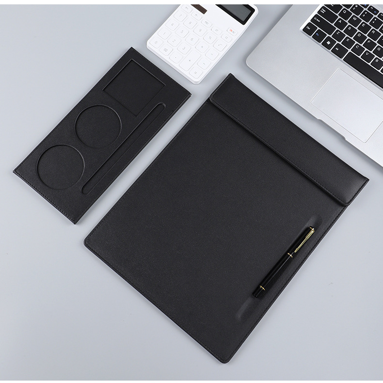 New A4 Conference Mat Office Contract Writing Board Magnetic Menu Holder Writing Desktop Pu File Pad Printable