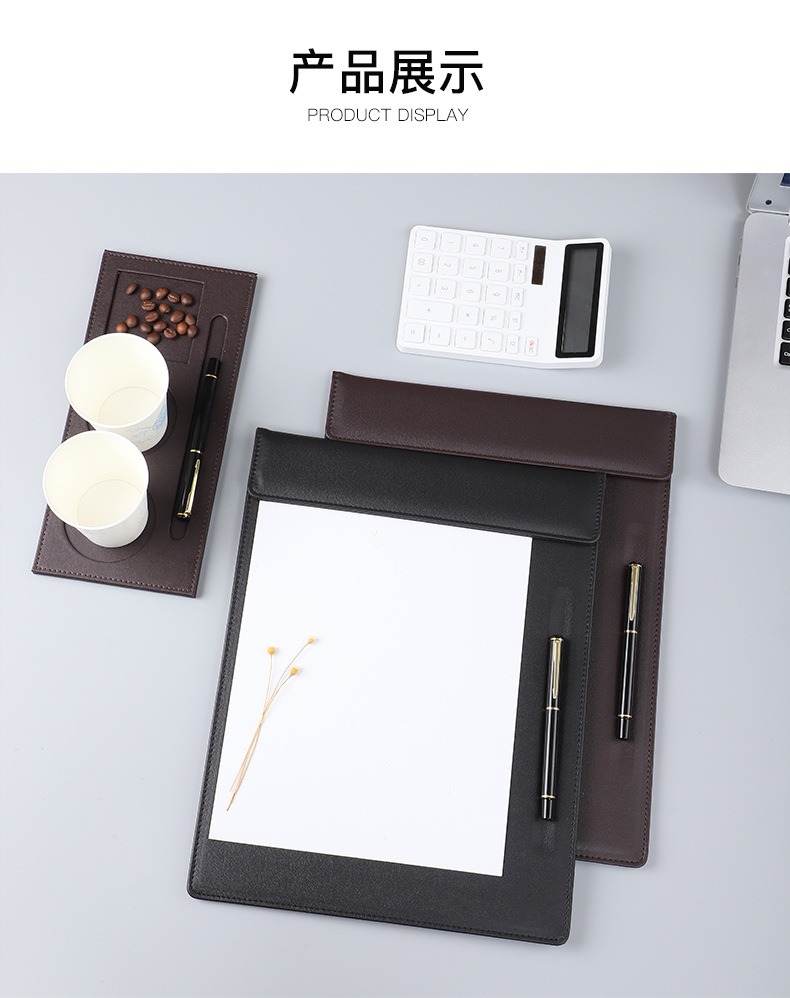 New A4 Conference Mat Office Contract Writing Board Magnetic Menu Holder Writing Desktop Pu File Pad Printable