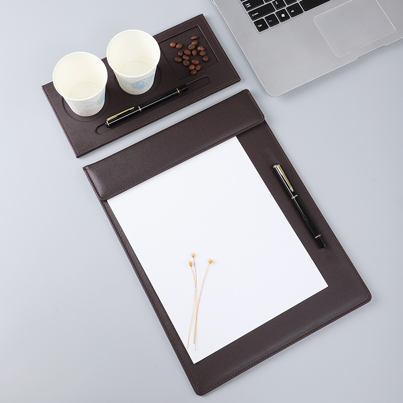 New A4 Conference Mat Office Contract Writing Board Magnetic Menu Holder Writing Desktop Pu File Pad Printable