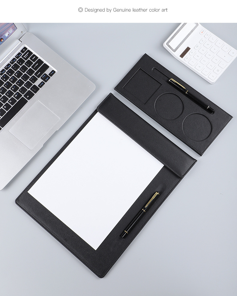 New A4 Conference Mat Office Contract Writing Board Magnetic Menu Holder Writing Desktop Pu File Pad Printable