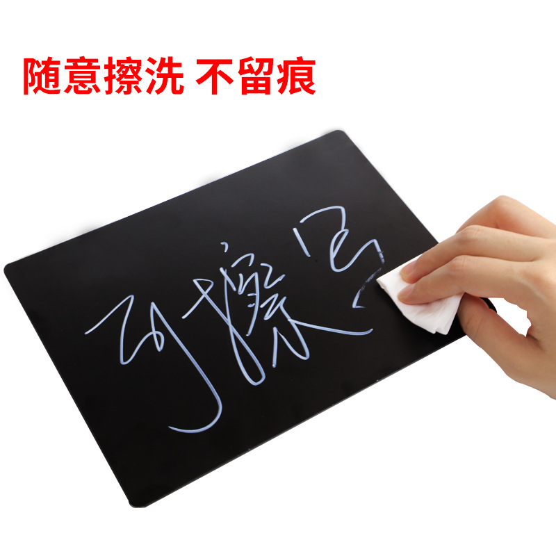 Creative Hand-Painted Small Blackboard Graffiti Drawing Board Restaurant Menu Brand Desktop Table Stand Wooden Base Meal Card Erasable