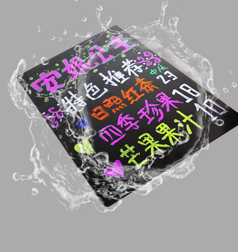 Creative Hand-Painted Small Blackboard Graffiti Drawing Board Restaurant Menu Brand Desktop Table Stand Wooden Base Meal Card Erasable