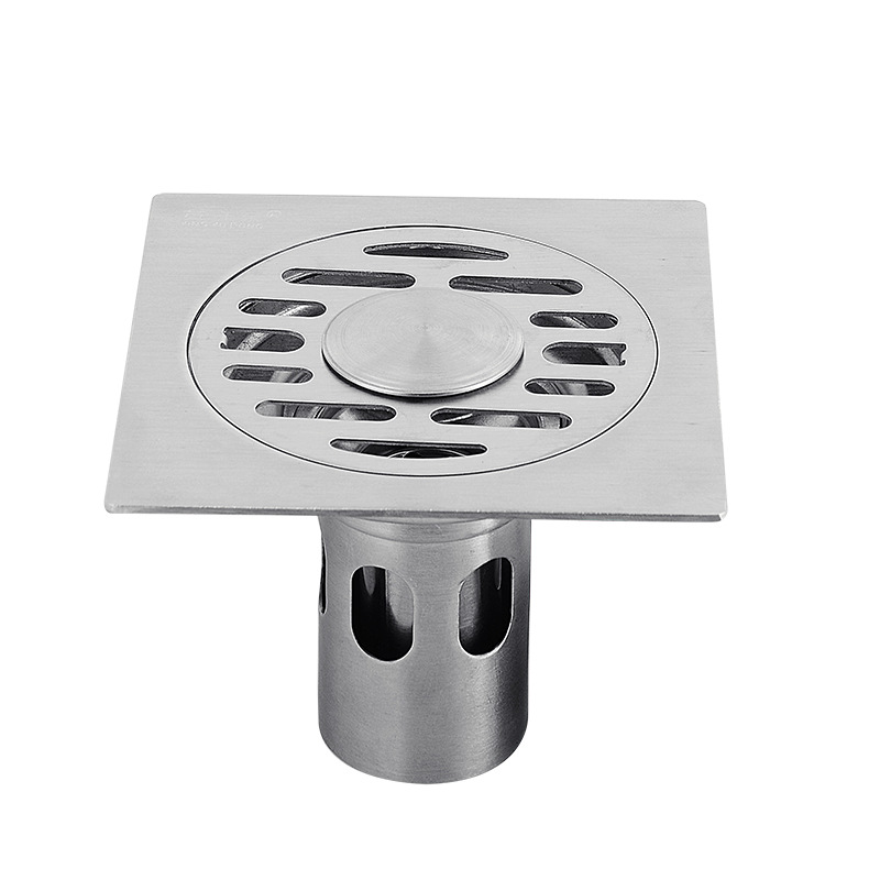 Deep Water Seal Thickened Stainless Steel Floor Drain 10*10 Self-Sealing Washing Machine Dual-Purpose Floor Drain Hotel Engineering Floor Drain