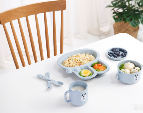 Wheat Straw Dinner Plate Student Dish Fast Food Plate Separated Dish Environmental Protection Children Rabbit Dish Wheat Straw Dinner Plate Student Dish Fast Food Plate Separated Dish Environmental Protection Children Rabbit Dish