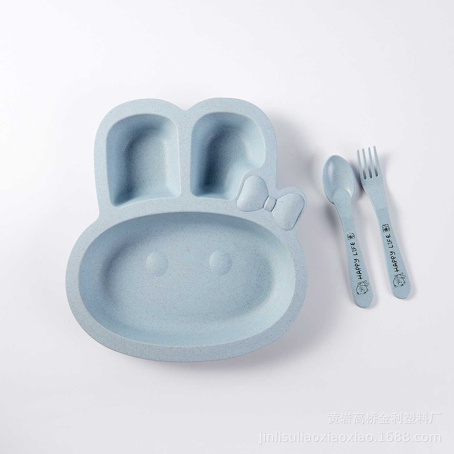 Wheat Straw Dinner Plate Student Dish Fast Food Plate Separated Dish Environmental Protection Children Rabbit Dish