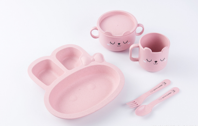 Wheat Straw Dinner Plate Student Dish Fast Food Plate Separated Dish Environmental Protection Children Rabbit Dish Wheat Straw Dinner Plate Student Dish Fast Food Plate Separated Dish Environmental Protection Children Rabbit Dish