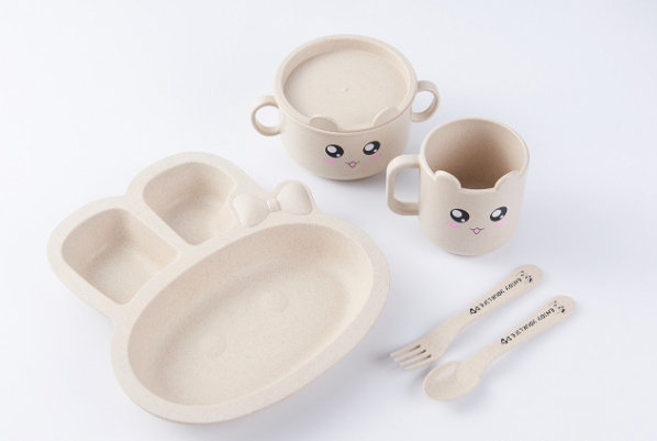 Wheat Straw Dinner Plate Student Dish Fast Food Plate Separated Dish Environmental Protection Children Rabbit Dish Wheat Straw Dinner Plate Student Dish Fast Food Plate Separated Dish Environmental Protection Children Rabbit Dish