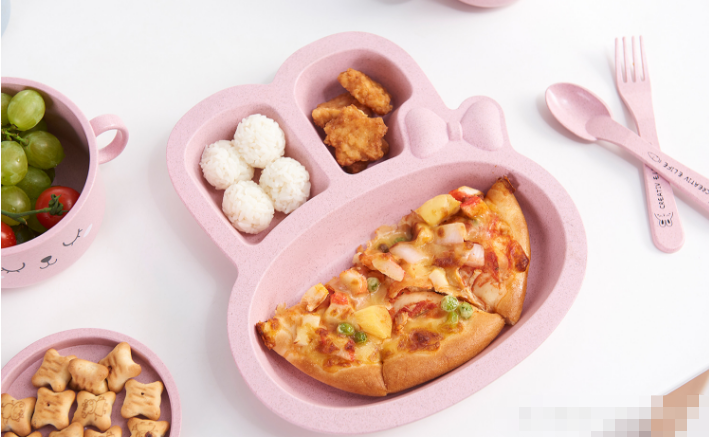 Wheat Straw Dinner Plate Student Dish Fast Food Plate Separated Dish Environmental Protection Children Rabbit Dish Wheat Straw Dinner Plate Student Dish Fast Food Plate Separated Dish Environmental Protection Children Rabbit Dish