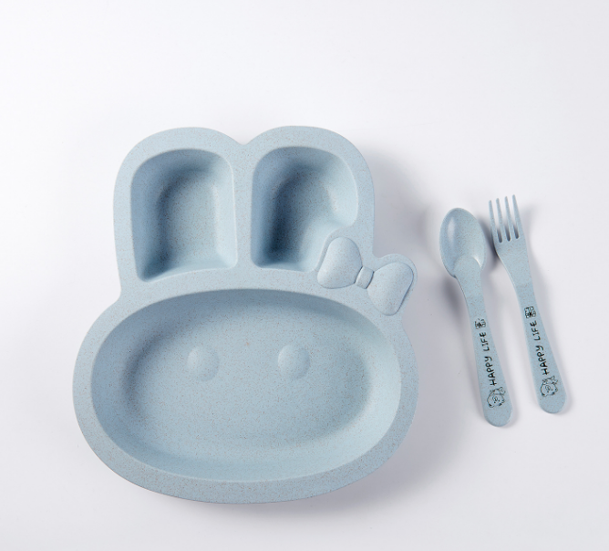 Wheat Straw Dinner Plate Student Dish Fast Food Plate Separated Dish Environmental Protection Children Rabbit Dish Wheat Straw Dinner Plate Student Dish Fast Food Plate Separated Dish Environmental Protection Children Rabbit Dish