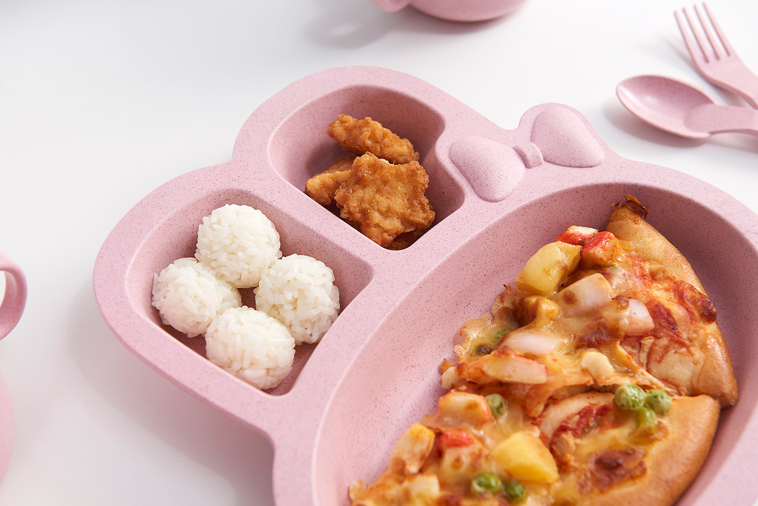 Maixiang Rabbit Plate Children's Cartoon Wheat Straw Tableware Set Kindergarten Baby Grid Plate Drop-Resistant Maixiang Rabbit Plate Children's Cartoon Wheat Straw Tableware Set Kindergarten Baby Grid Plate Drop-Resistant