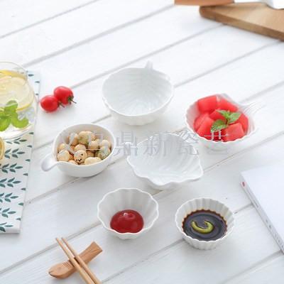 Simple and creative ceramic snacks dish plate set with European high-end fruit dessert dishes.