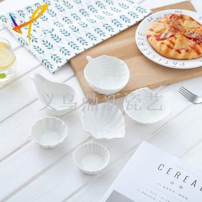 Simple and creative ceramic snacks dish plate set with European high-end fruit dessert dishes.