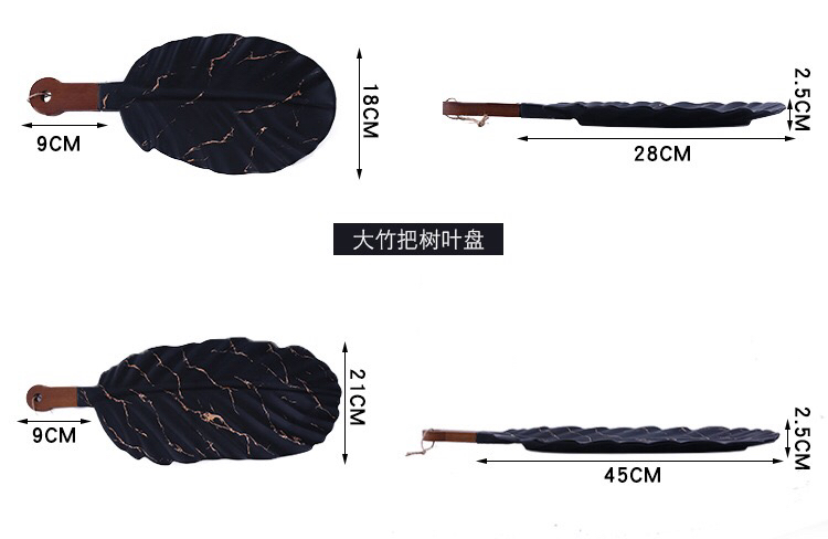 Ceramic Tableware Stone Pattern Nordic Simple Creative Plate Western Plate Daily Necessities Gift Bamboo Wooden Handle Black and White Ceramic Tableware Stone Pattern Nordic Simple Creative Plate Western Plate Daily Necessities Gift Bamboo Wooden Handle Black and White