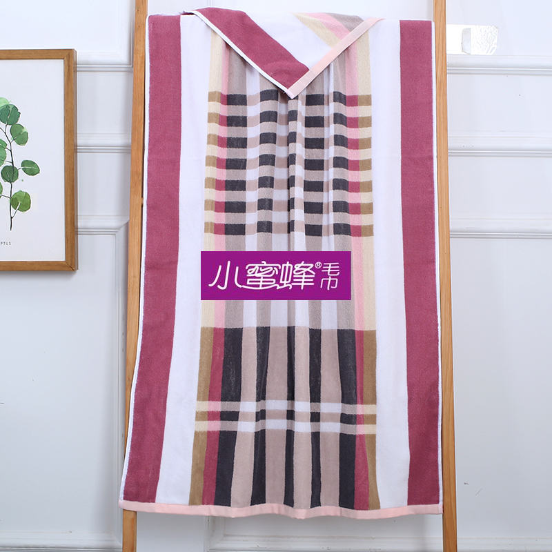 Bee Bath Towel Positive and Negative 32 Strand Plaid Jacquard Bath Towel Pure Cotton Absorbent 5080 Bee Bath Towel Positive and Negative 32 Strand Plaid Jacquard Bath Towel Pure Cotton Absorbent 5080