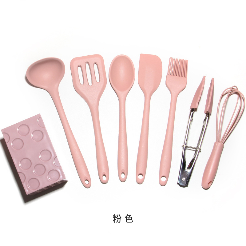 Silicone 8Piece Set Baking Suit NonStick Pan Mini Silicone Kitchenware Soup Ladle Household Shovel Egg Beating Oil
