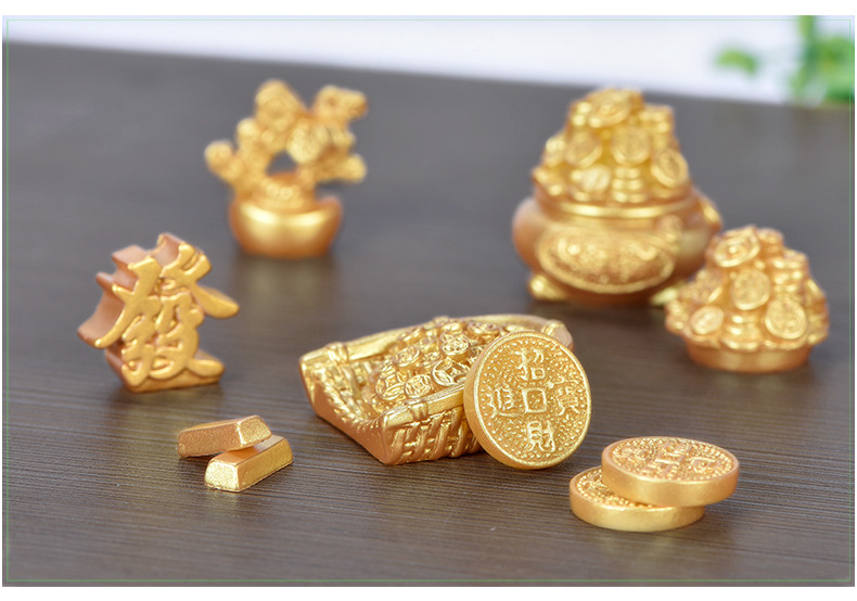 Fortune Rolling Micro Landscape DIY Decoration Resin Crafts New Year Golden Accessories Ingot Money Tree Gourd Boat Fortune Rolling Micro Landscape DIY Decoration Resin Crafts New Year Golden Accessories Ingot Money Tree Gourd Boat
