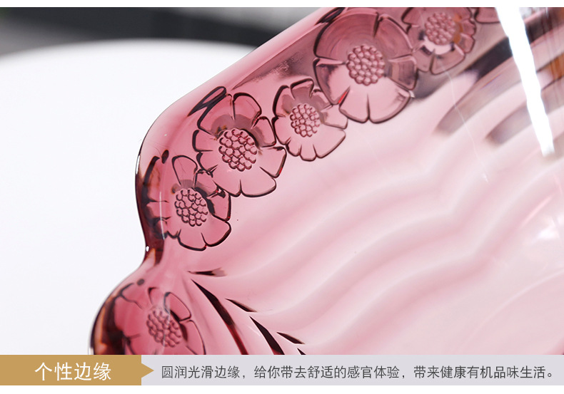 Transparent fruit tray living room tea table plastic candy tray office snack fruit floor stand