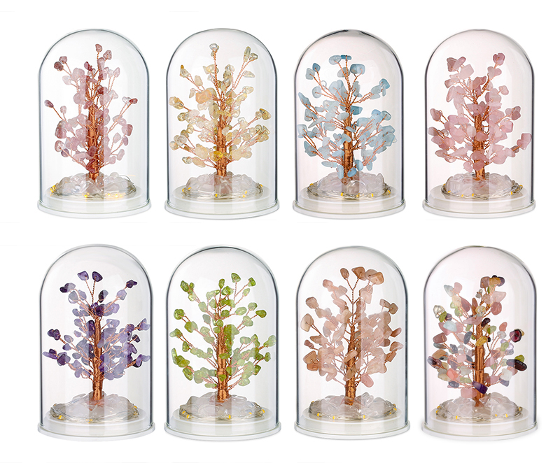 Rose Quartz Crushed Crystal Stone Money Tree (LED) Rose Quartz Crushed Crystal Stone Money Tree (LED)