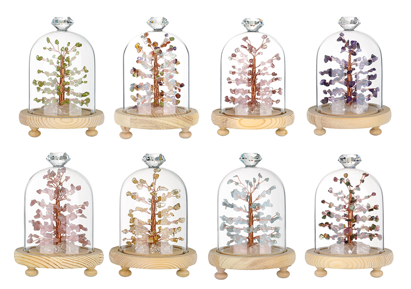 Aquamarine Stone Beadded Money Tree Home Decor FengShui Lucky Tree