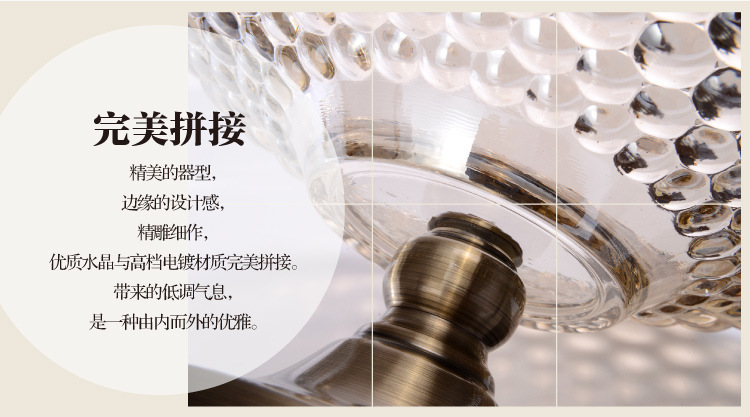 High style fruit tray with High foot Transparent Crystal glass and zinc Alloy Wedding Festive Gift soft loaded fruit tray