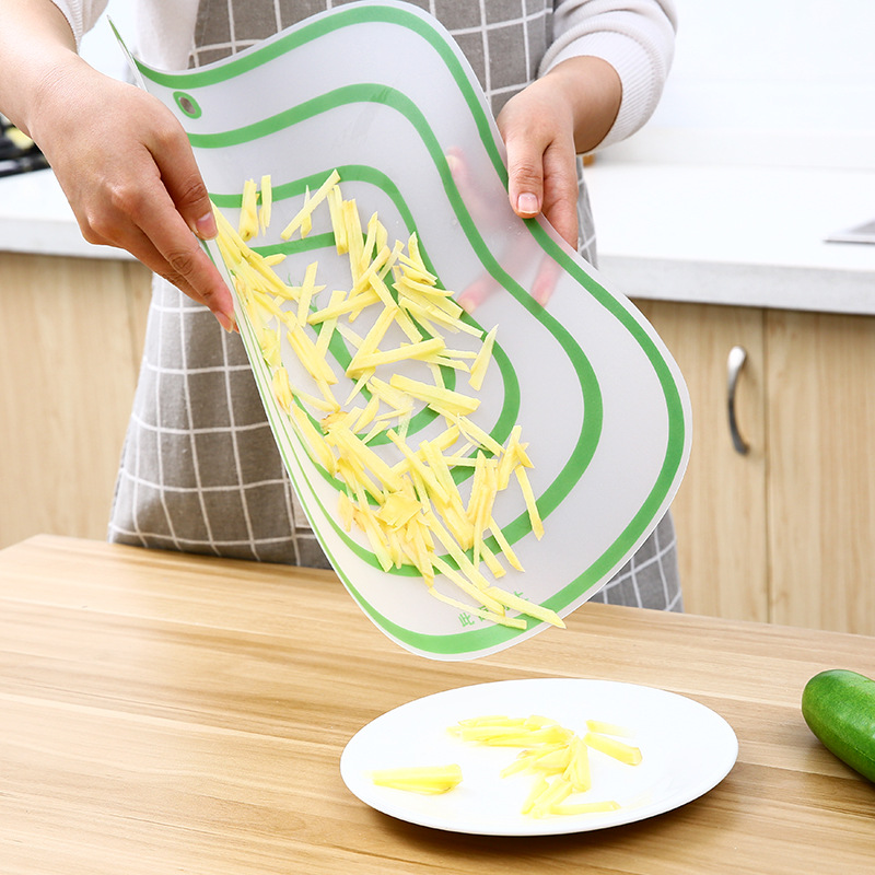 Frosted Cutting Board Kitchen Chopping Board Plastic Cut Fruit Tray Home Non-Slip Thin Transparent Chopping Board
