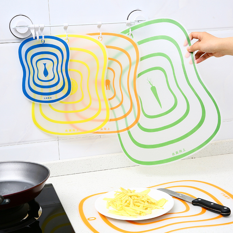 Frosted Cutting Board Kitchen Chopping Board Plastic Cut Fruit Tray Home Non-Slip Thin Transparent Chopping Board