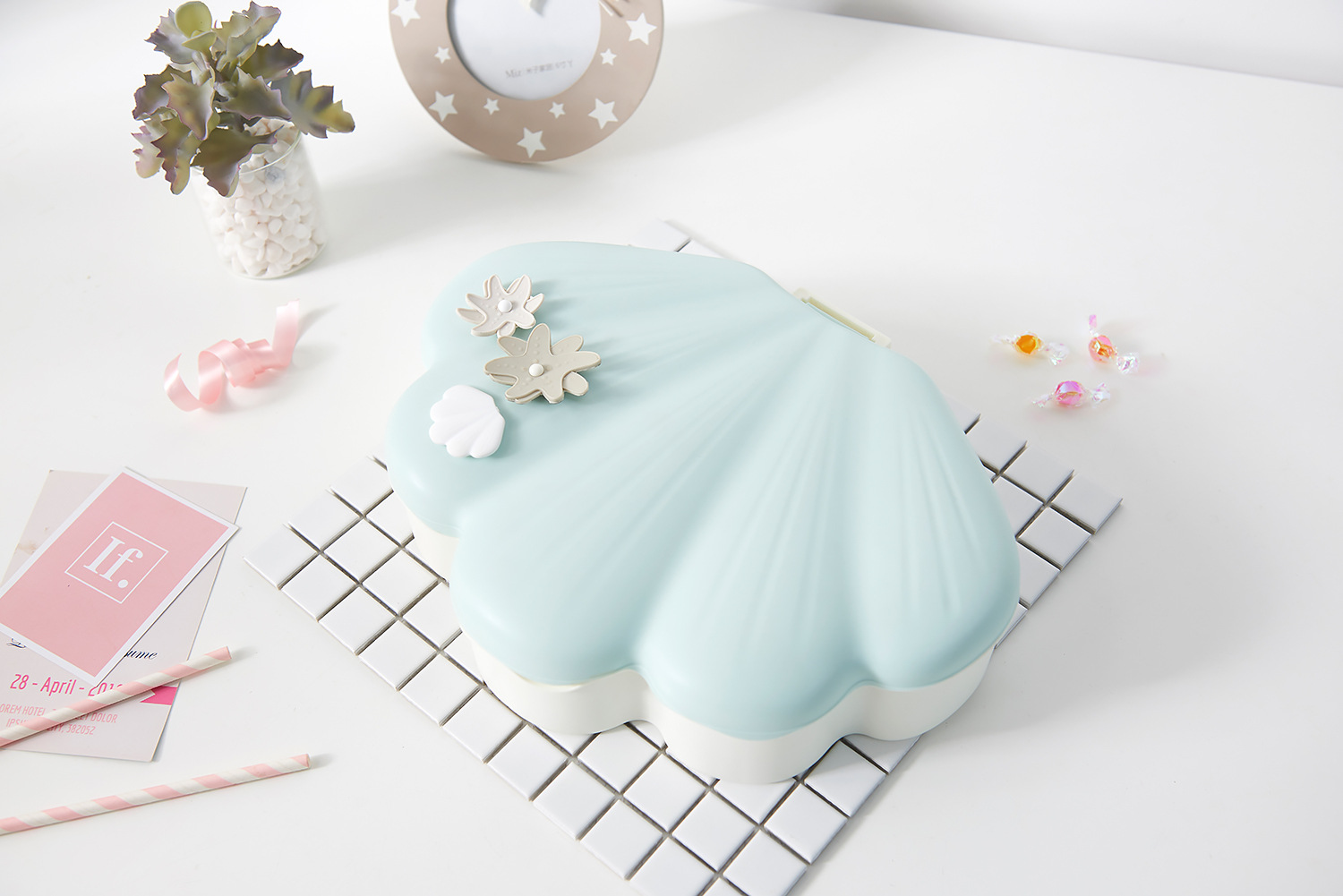 Shell Light Luxury Candy Box High-End Creative Frame Dried Fruit Tray Lazy Melon Seeds Plate Handphone-Friendly Dried Fruit Box
