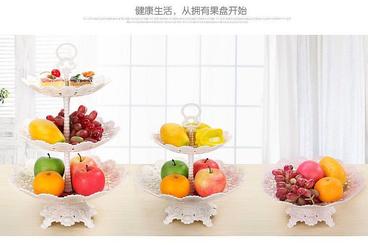 Plastic multi-layer fruit cake tray colored glaze afternoon tea lace skewer continental fruit tray cake stand