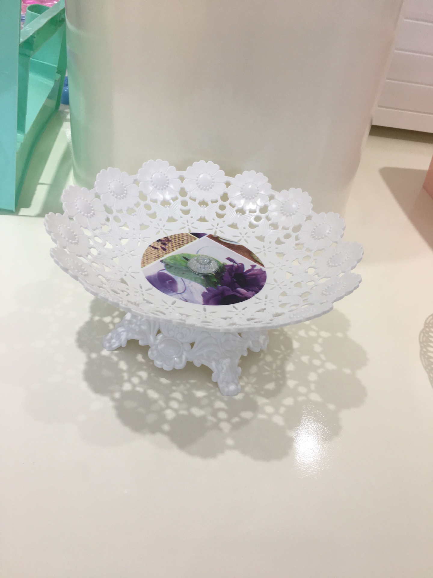 Plastic multi-layer fruit cake tray colored glaze afternoon tea lace skewer continental fruit tray cake stand