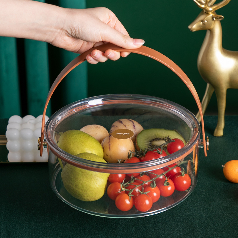 Light Luxury Fruit Plate Household 2021 New Household Living Room Coffee Table Candy Box Snack Box Sealed Dried Fruit Tray Storage Box