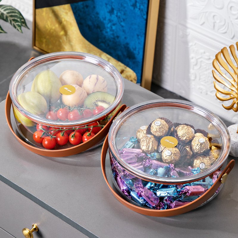 Light Luxury Fruit Plate Household 2021 New Household Living Room Coffee Table Candy Box Snack Box Sealed Dried Fruit Tray Storage Box