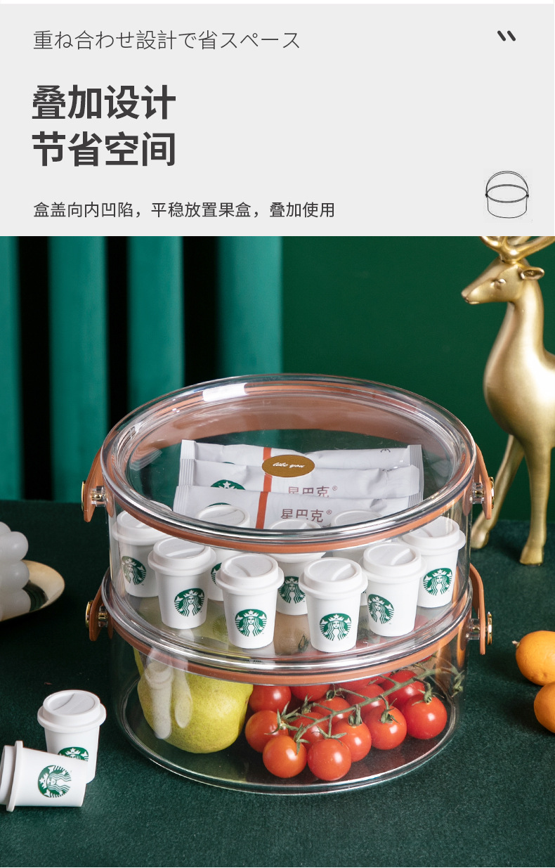 Light Luxury Fruit Plate Household 2021 New Household Living Room Coffee Table Candy Box Snack Box Sealed Dried Fruit Tray Storage Box