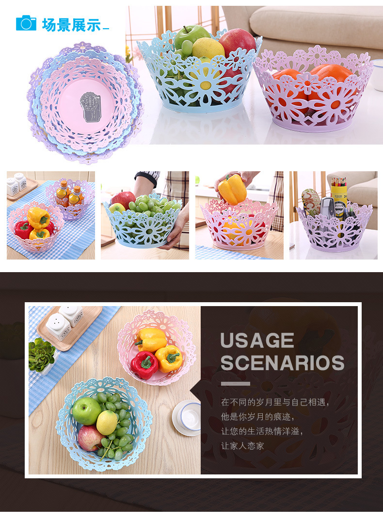 8815 plastic PP fruit basket waterproof storage basket fruit storage basket wholesale large carved fruit tray