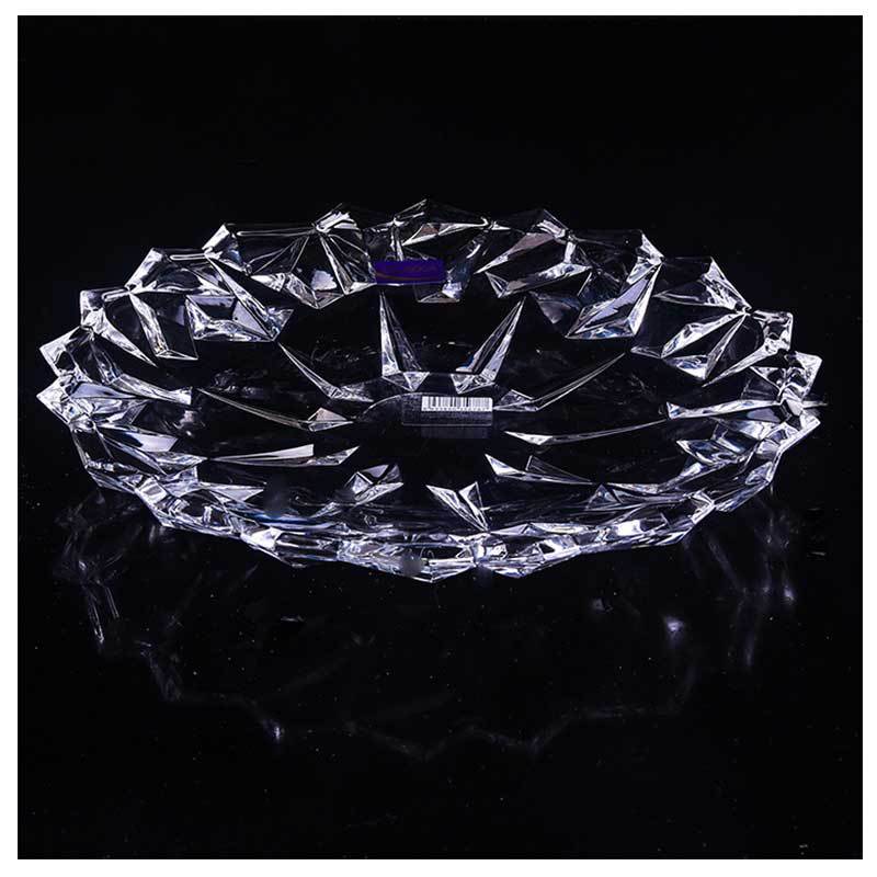 New Transparent Crystal Glass Fruit Plate Glass Fruit Dish Home Office Dried Fruit Tray Plate Dish
