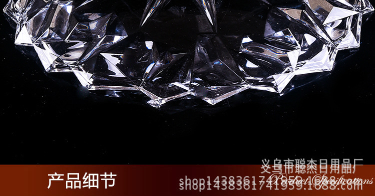 New Transparent Crystal Glass Fruit Plate Glass Fruit Dish Home Office Dried Fruit Tray Plate Dish
