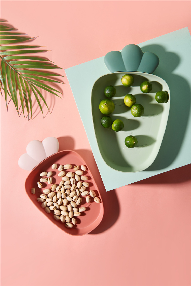 Cute Radish Plastic Tray Nordic Style Home Modern Living Room Fruit Tray Creative Snacks Dessert Cake Dried Fruit Tray