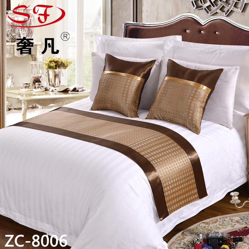 Zheng hao hotel supplies hotel bedding wholesale bed tail towel bed flag bed tail pillow pillow table flag