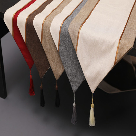 Modern contracted liner table flag tea table cloth high-grade cotton and linen double color double thickening table cloth cover towel bed flag