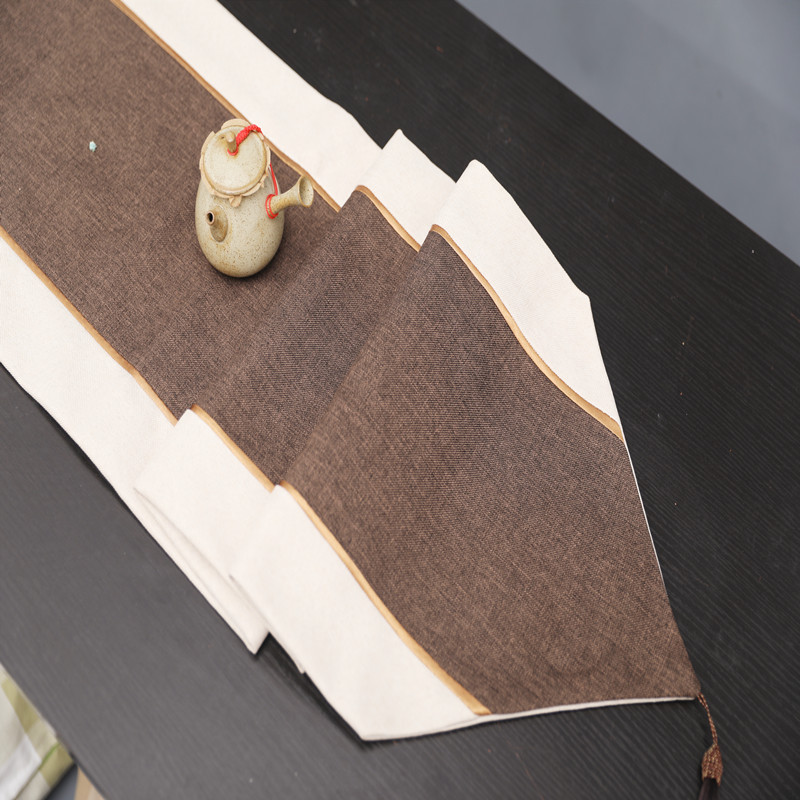 Modern contracted liner table flag tea table cloth high-grade cotton and linen double color double thickening table cloth cover towel bed flag Modern contracted liner table flag tea table cloth high-grade cotton and linen double color double thickening table cloth cover towel bed flag
