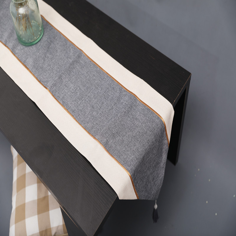 Modern contracted liner table flag tea table cloth high-grade cotton and linen double color double thickening table cloth cover towel bed flag Modern contracted liner table flag tea table cloth high-grade cotton and linen double color double thickening table cloth cover towel bed flag
