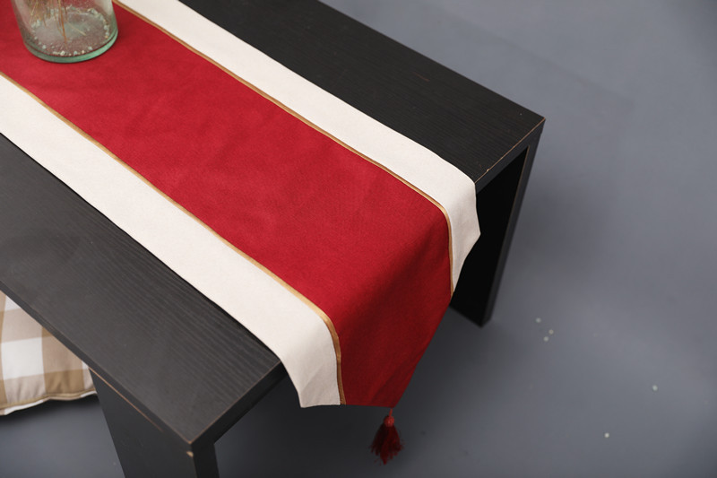 Modern contracted liner table flag tea table cloth high-grade cotton and linen double color double thickening table cloth cover towel bed flag Modern contracted liner table flag tea table cloth high-grade cotton and linen double color double thickening table cloth cover towel bed flag