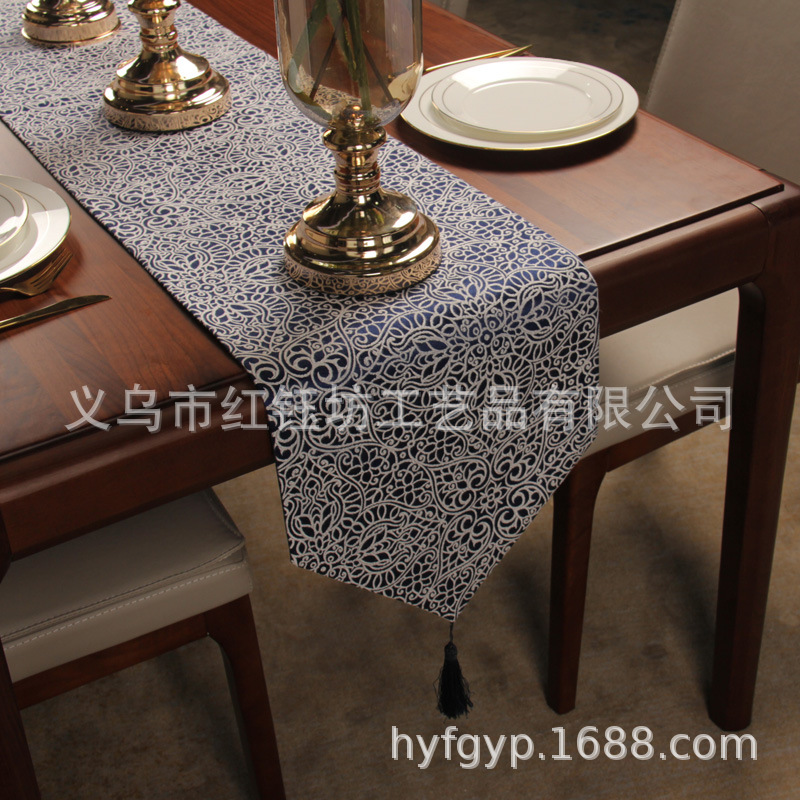 Table flag Nordic long tablecloth TV cabinet cloth cover cloth bed flag simple modern tea Table light luxury bed tail towel