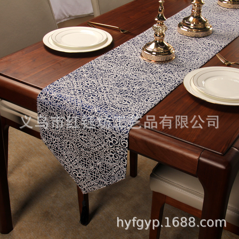Table flag Nordic long tablecloth TV cabinet cloth cover cloth bed flag simple modern tea Table light luxury bed tail towel